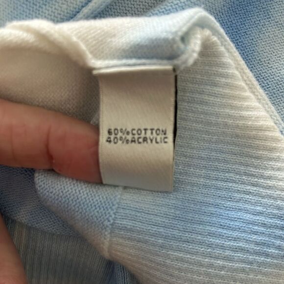 Neiman Marcus Sky Blue and White Cardigan - Picture 8 of 9